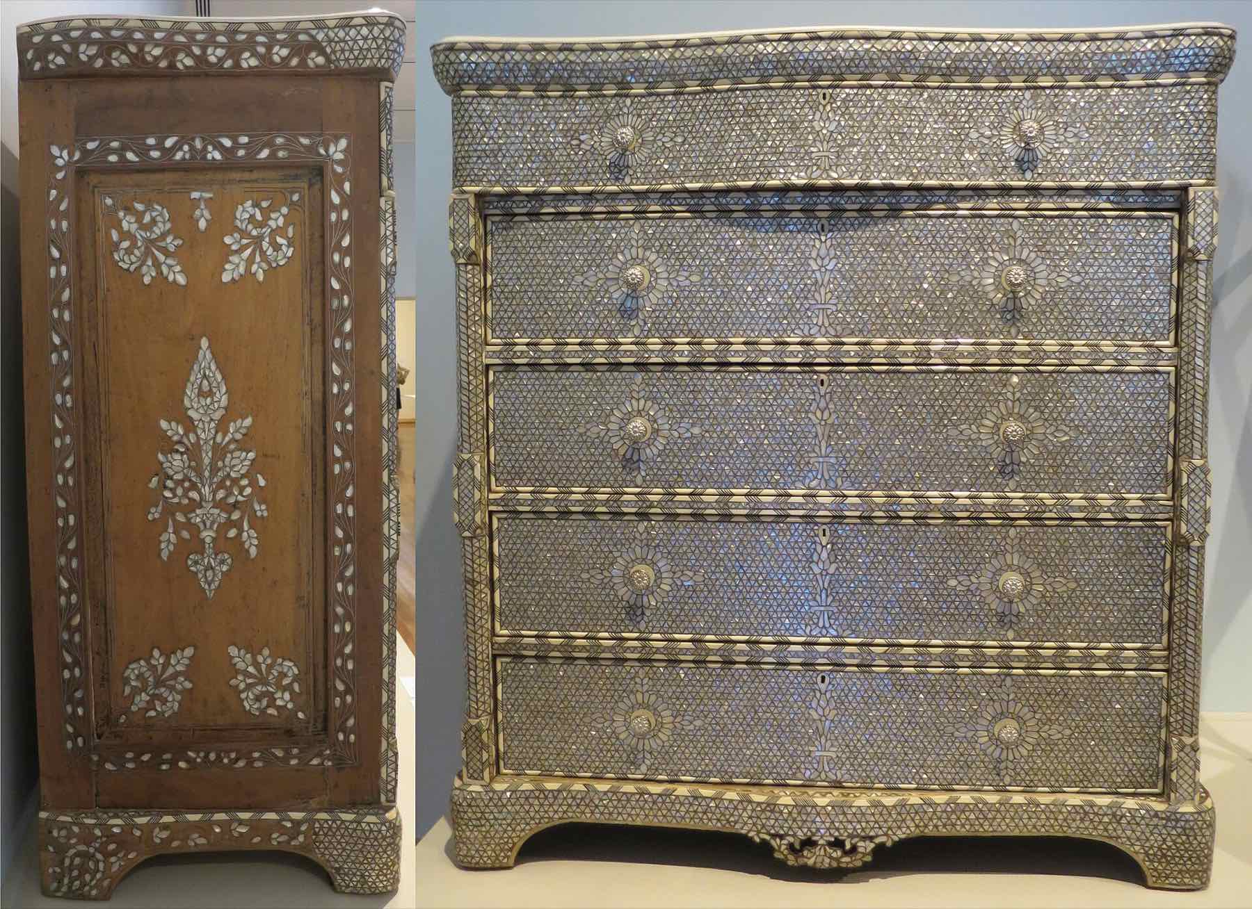 Damascene mother-of-pearl inlaid furniture