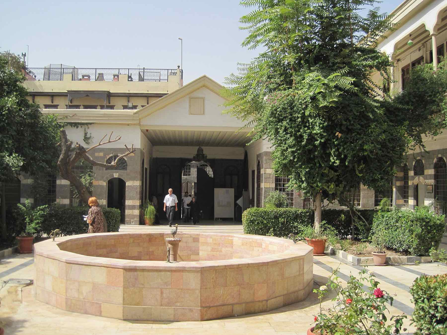 Traditional Damascene house with fountain